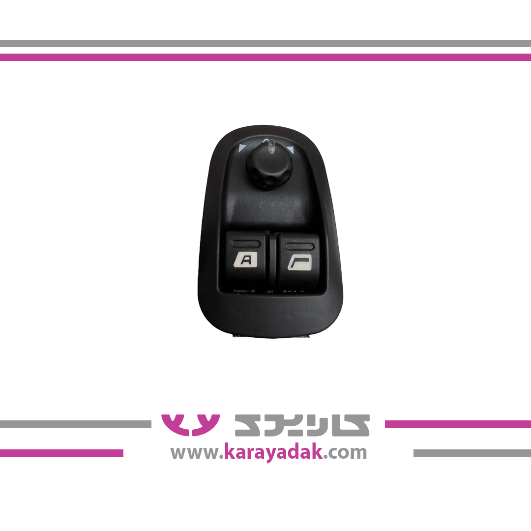 کلید شیشه بالابر جلو و تنطیم آینه برقی پژو 206 تیپ 5 کروز